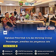                                     DPMPTSP Kota Samarinda ikut mendukung dan terlibat transformasi dinamis dimaksud dalam kegiatan Digitalisasi Pemerintah Kota dan Workshop Strategi Pencadangan, pemulihan dan pengamanan data
                                    