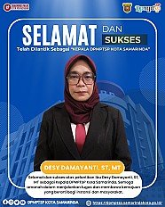                                     Selamat dan Sukses Atas dilantiknya Kepala DPMPTSP Kota Samarinda Ibu Desy Damayanti ST ,MT.
                                    