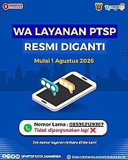                                     Mulai 1 Agustus 2026, WA Layanan PTSP resmi menggunakan nomor baru.
                                    